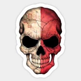 Maltese Flag Skull Sticker